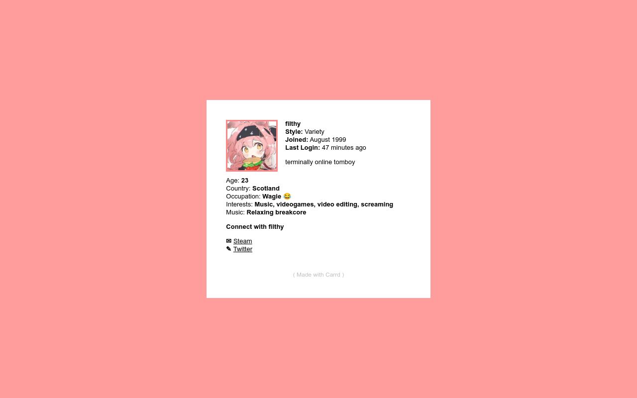 Carrd profile picture for @dmc